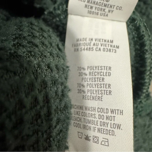 Aerie Sherpa Teddy Fleece Half Zip Pullover Hoodie Forest Green XXL Sweatshirt - Picture 6 of 7